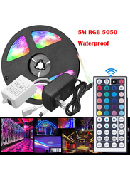 Voberry 5-Meter Waterproof LED Strip Light with 44 Key Remote, White