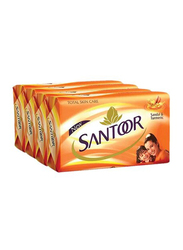 Santoor Sandal & Turmeric Bar Soap, 4 x 125g