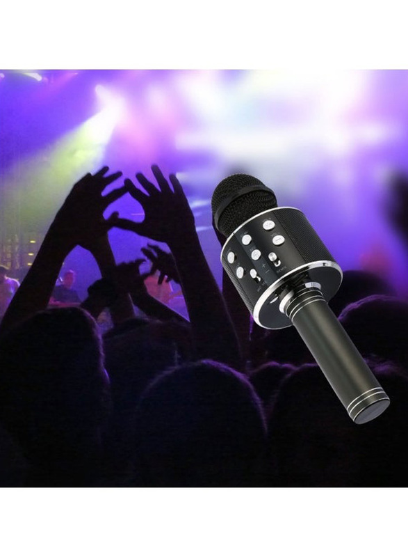 KTV Ws858 Wireless Bluetooth Karaoke Microphone, XD77501, Black