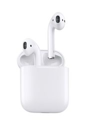 Wireless/Bluetooth In-Ear Earphones with Charging Case, White
