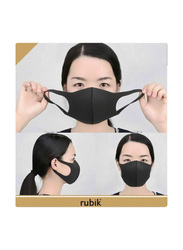 Rubik Washable Face Respiratory Face Mask, Black, 1-Piece