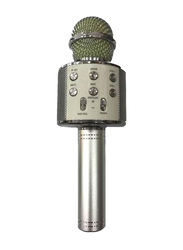 WS-858 Bluetooth Karaoke Microphone, Silver/Green