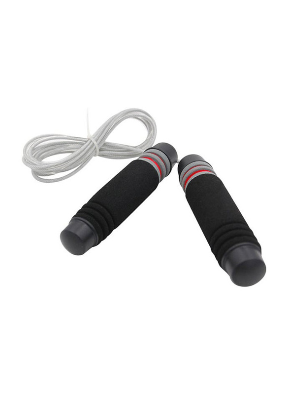 Sharpdo Adjustable Length Skipping Rope, 16cm, Grey/Black/Red