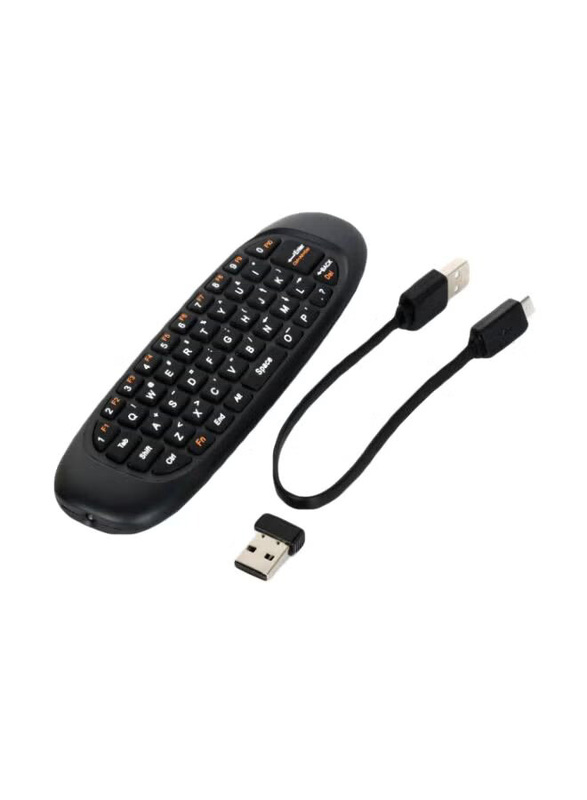Wireless Air Mouse with Keyboard, Black/Silver