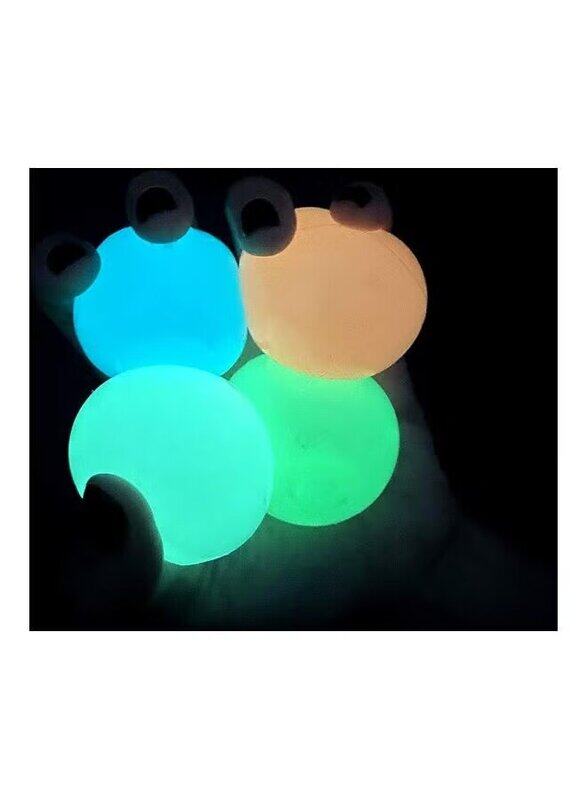 XiuWoo Glowing Stress Relief Sticky Balls, 4 Pieces, Ages 3+