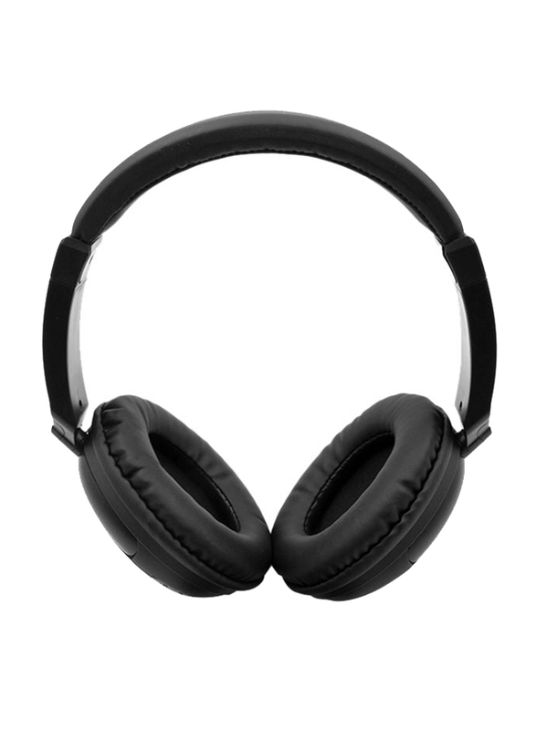 Wireless Over-Ear Music 3.5mm & RCA Wired Headset with Mic, Black