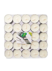 Samar Tea Light Scented Candle Set, 50 Pieces, White