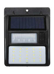 Solar Powered Lamp PIR Motion and CDS Night Sensor LED Wall Light, Black