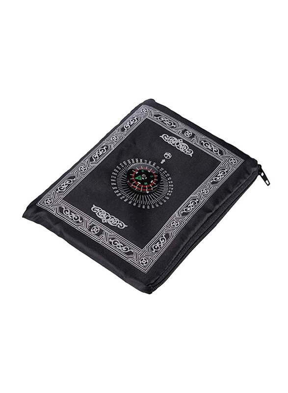 

Generic Travel Prayer Mat with Compass Design, Black