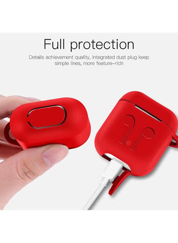 Soft Silicone Case For Apple AirPods, HRW-7709, Red