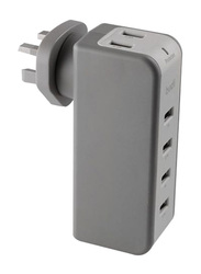 Budi 6-Port USB Desktop Wall Charger for Mobile Phone, White/Grey