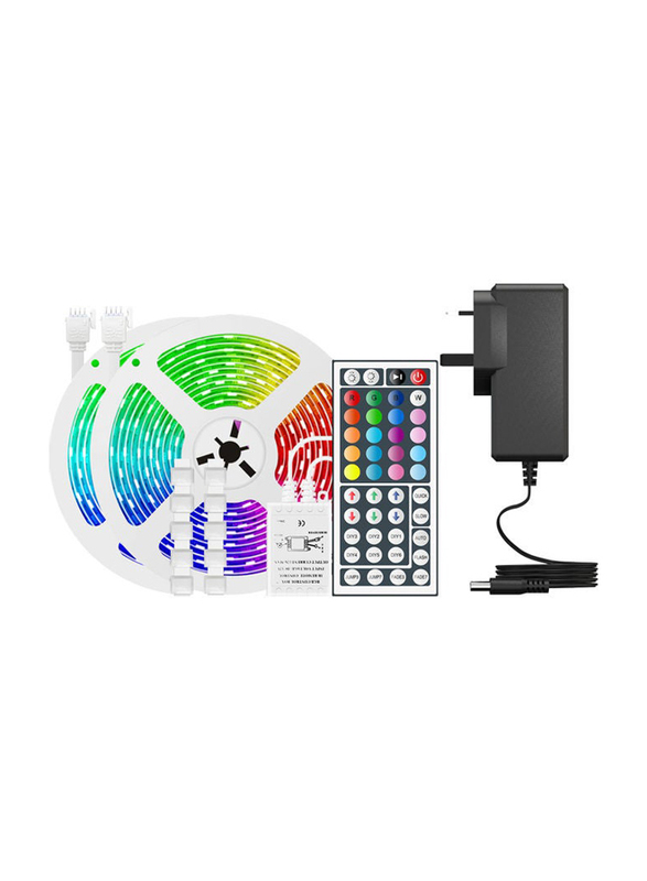 2-Piece LED Strip Lights with 44 Keys IR Remote Control, Multicolour
