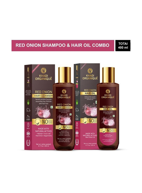 

Khadi Organique Hair Care Kit Combo Red Onion Shampoo & Hail Oil, 400ml