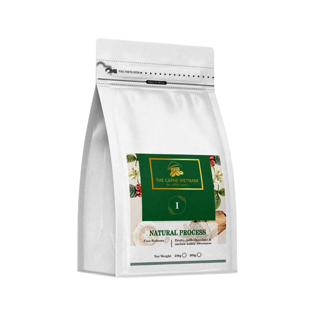 The Caphe Vietnam Fine Robusta Natural Process Vietnamese Ground Coffee, 500g