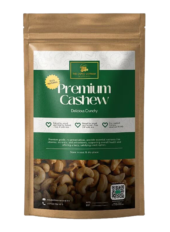 The Caphe Vietnam Cashew Baked By Wood And Slightly Salted With Skin Size A VIP 500g