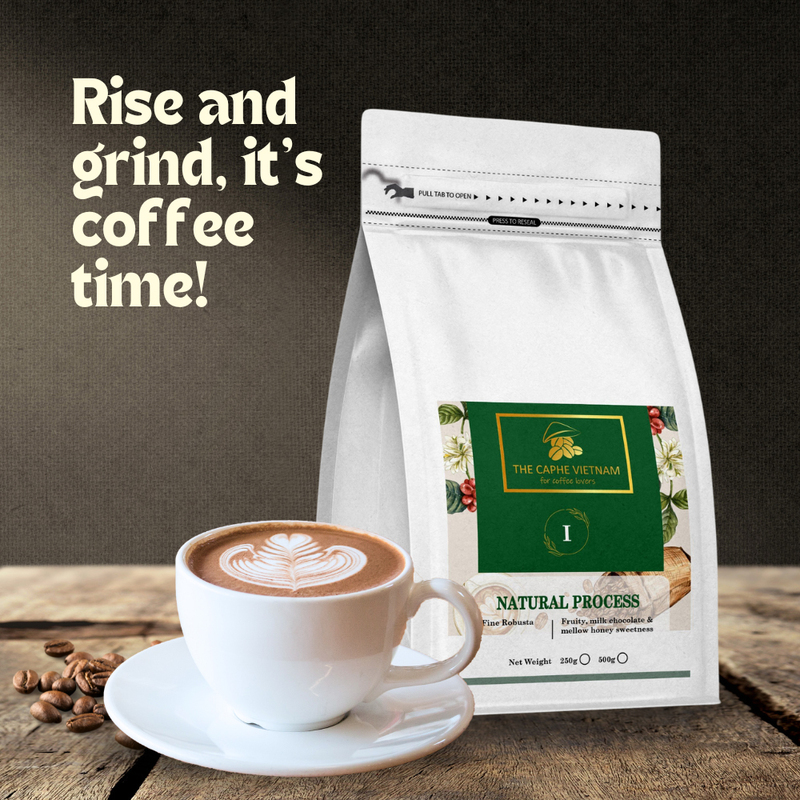 The Caphe Vietnam Fine Robusta Natural Process Vietnamese Whole Beans Coffee, 250g