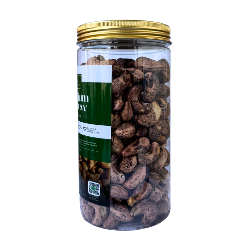 The Caphe Vietnam Premium Wood Fire Slightly Salted Skin Size Roasted Cashews, 500g