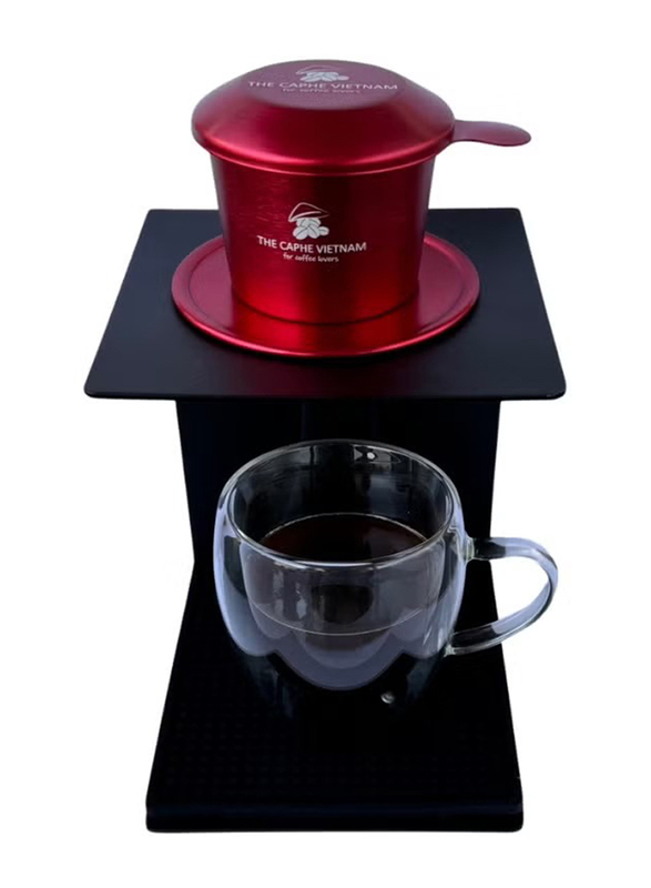 The Caphe Vietnam Coffee Phin Filter Made with Aluminium, Red