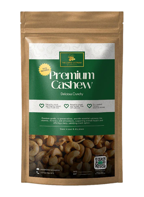 The Caphe Vietnam Cashew Baked By Wood And Slightly Salted With Skin Size A 500g