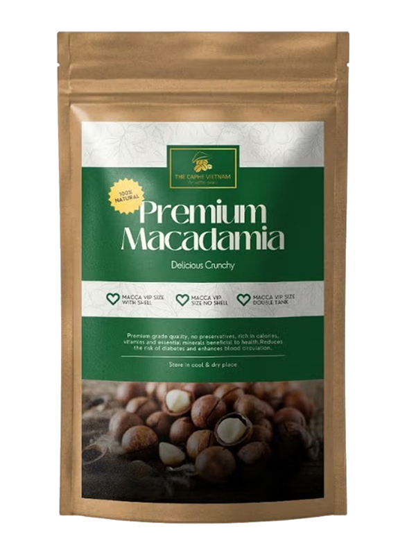 The Caphe Vietnam Natural Process Whole Bean Coffee 500g & Premium Macadamia Nuts VIP Size 500g, 2 Pack