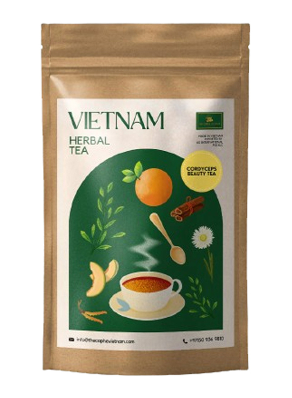 The Caphe Vietnam Herbal Cordyceps Beauty Herbal Tea, 20 Sachets