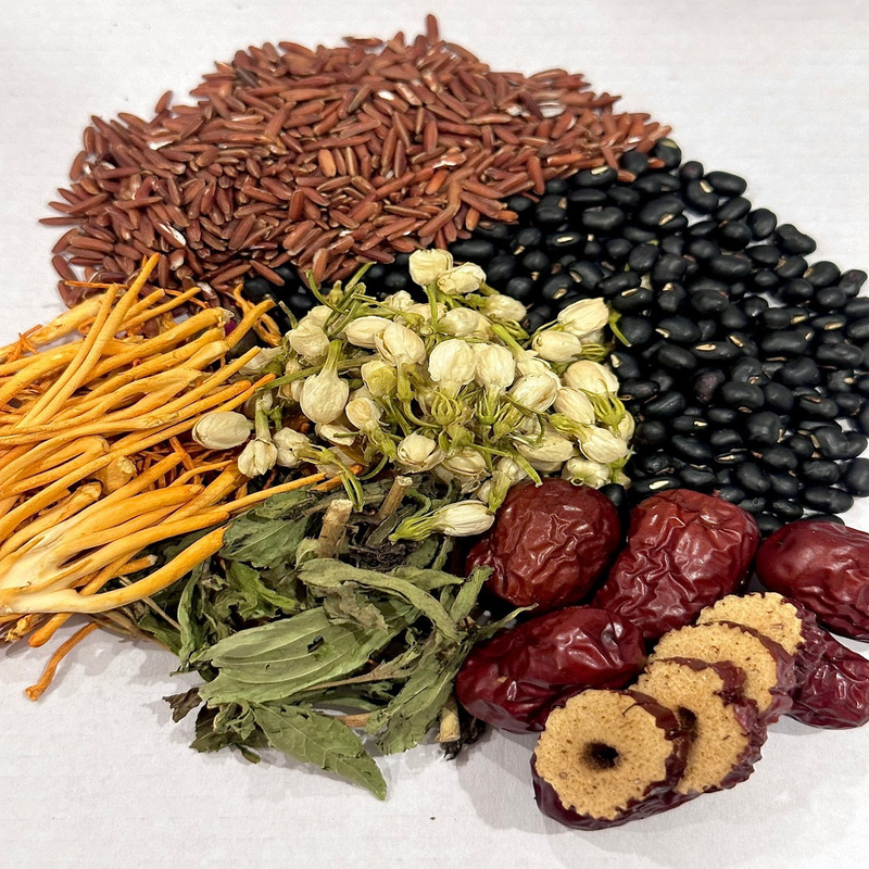 The Caphe Vietnam Sublimates Cordyceps Brown Rice Herbal Tea, 20 Sachets