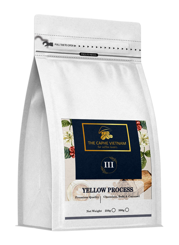 The Caphe Vietnam Premium Quality Yellow Process Vietnamese Whole Beans Coffee, 250g