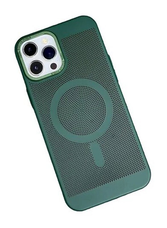 

NA Mog Apple iPhone 11 Pro Max Heat Dissipation Steel Mesh Magnetic Attraction Anti Scratch Mobile Phone Case Cover, Green