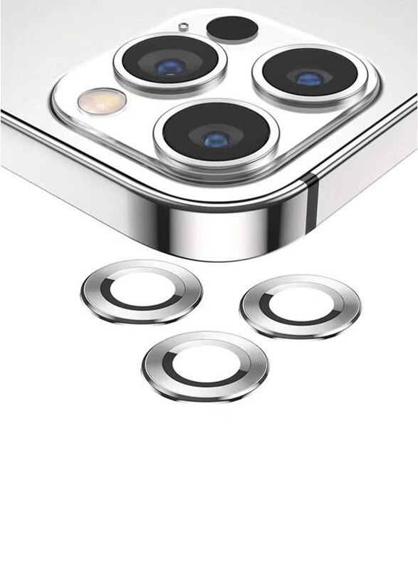 

NA Apple iPhone 13 Pro Max Camera Lens Protector, 3 Pieces, Silver
