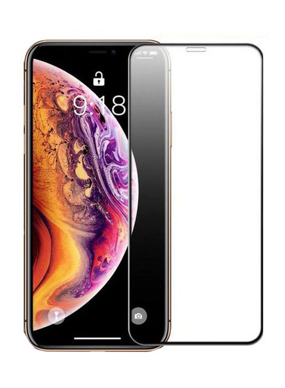 

NA Apple iPhone XS Max 5D Curved Tempered Glass Screen Protector, Black/Clear