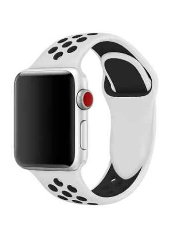 

Silicone Band for Apple Watch 44mm, White/Black