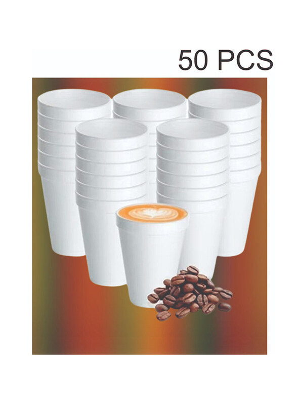 

Digersi 50-Piece Disposable Foam Cups, White