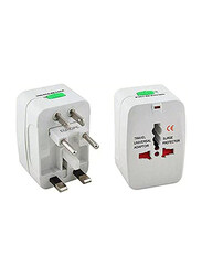 All-In-One Universal International Travel Power Charger Plug, White