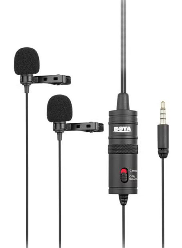 

Boya Dual Omnidirectional Lavalier Microphone, D57071, Black