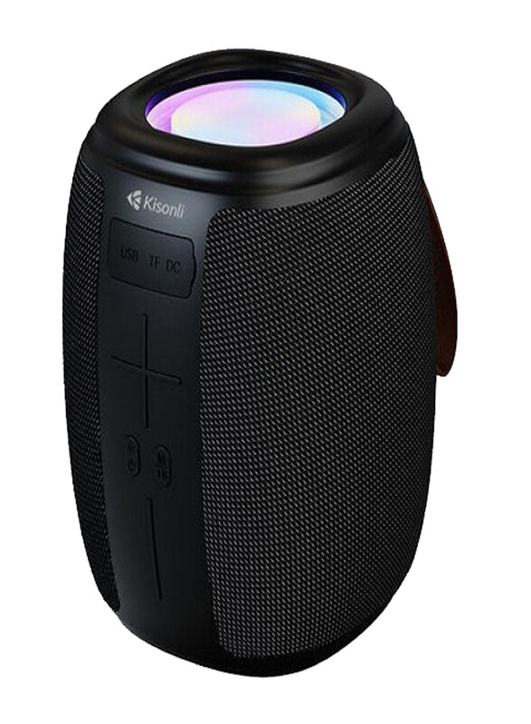 

Kisonli Portable Bluetooth Speaker with RGB Lights, Black