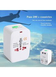 Digersi All-In-One Universal Travel Adapter Plug, White