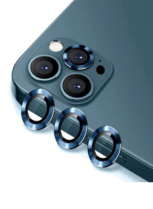 

NA Apple iPhone 12 Pro Max Camera Lens Protector, 3 Pieces, Blue/Black