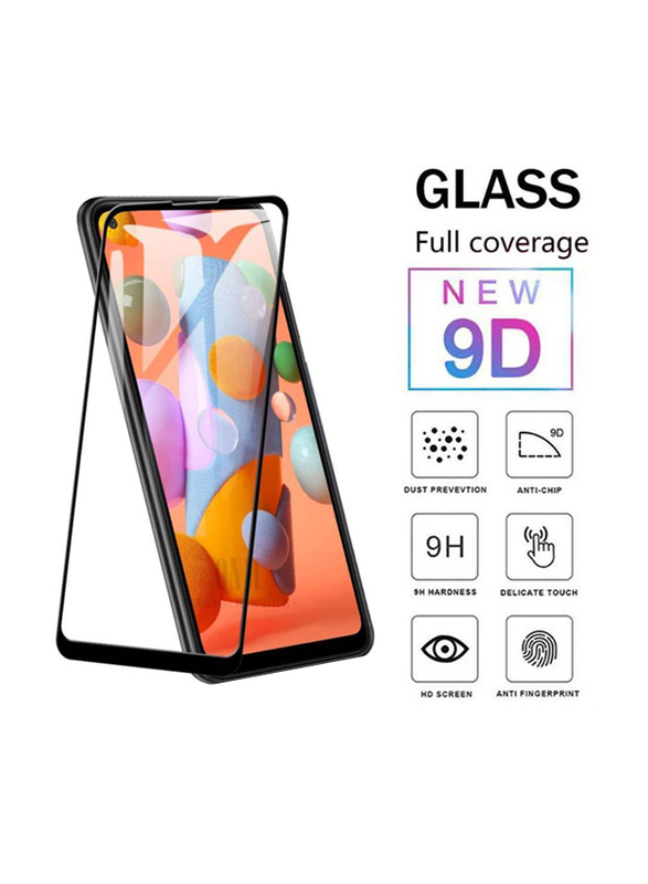 2-Piece Samsung Galaxy A11 5D Glass Screen Protector, Clear/Black