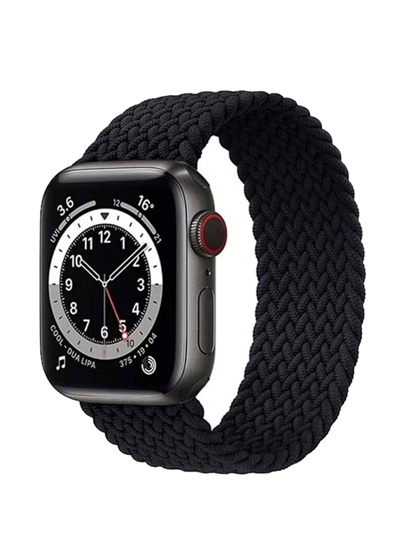 Braided Solo Loop Watch Band for Apple Watch Series 7 45mm, Black