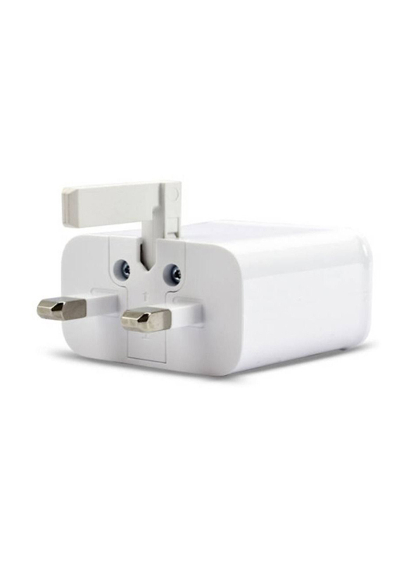 Fast Travel 3-Pin USB Charger Adapter for All Mobile Models, White