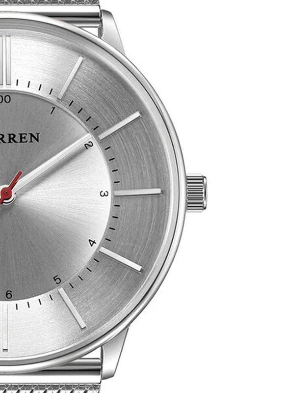 Curren Analog Watch for Men with Stainless Steel Band, Water Resistant, 8303, Silver/Silver