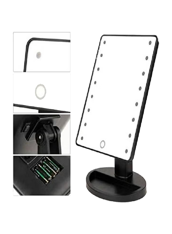 Touch Screen Lightning Vanity Makeup Mirror With Led Lights, Black