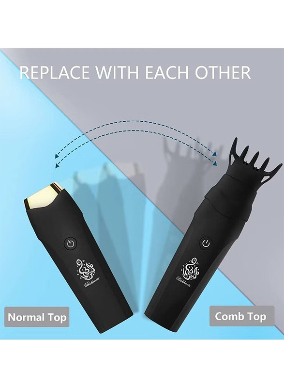 Bukhoor Electric Rechargeable Portable Comb Incense Burner, Black