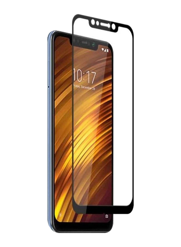 Xiaomi Pocophone F1 Full Coverage Tempered Glass Screen Protector, Clear/Black