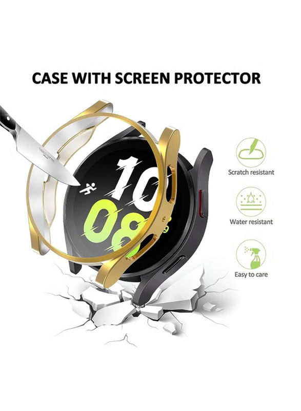 ZooMee Protective Ultra Thin Soft TPU Shockproof Case Cover for Samsung Galaxy Watch 4 40mm, Gold