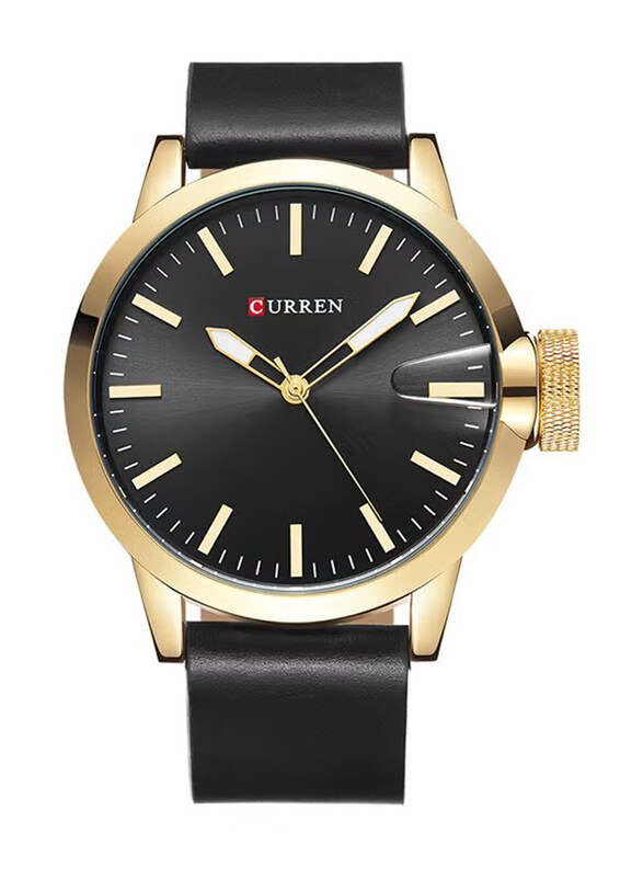 

Curren Analog Watch for Men with Leather Band, Water Resistant, M-8208-5, Black