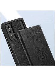 Nillkin Samsung Galaxy A73 5G Qin Leather Mobile Flip Case Cover with Slide Camera Protection, Black