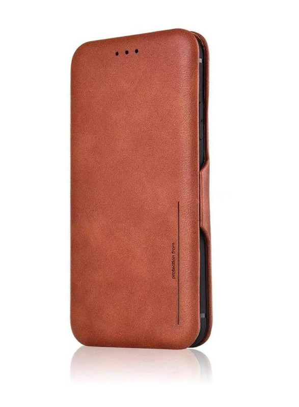 Olliwon Samsung Galaxy S20 fe 2022 Protective Smart PU Leather Card Holder with Auto Magnetic Closure Mobile Phone Case Cover, Brown