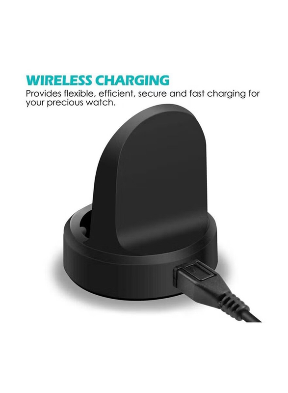 Wireless Power Charging Station Dock for Samsung Watch Gear S3, Black