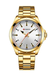 Curren Analog Watch for Men with Stainless Steel Band, Water Resistant, 8320, Gold-Silver